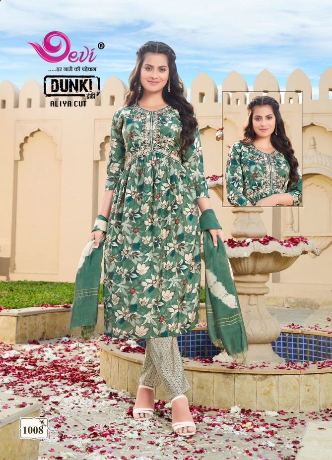 Devi Dunki Vol 1  By Devi Printed Embroidery Kurti With Bottom Dupatta Wholesale Price In Surat
